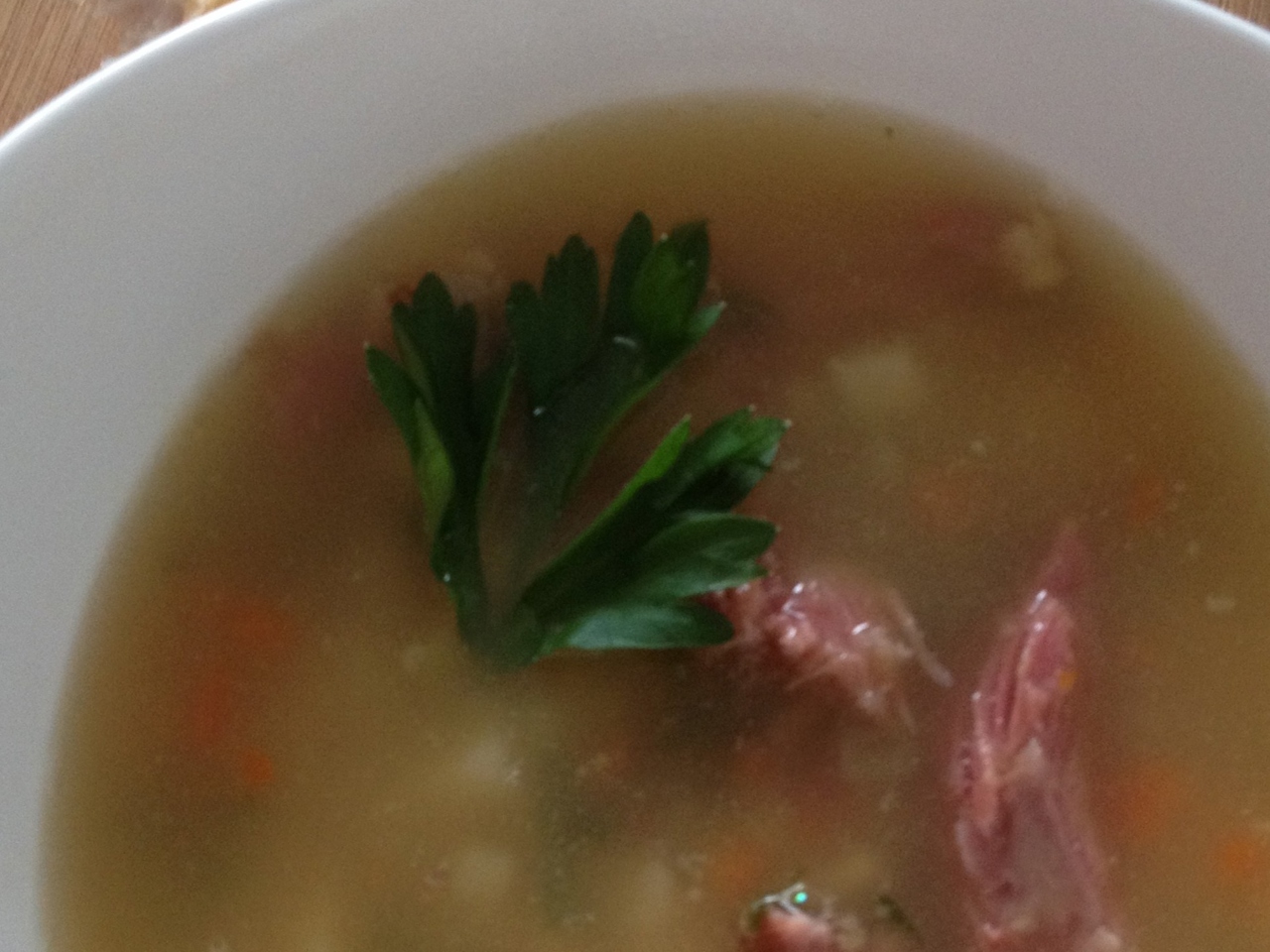 Pea Soup with Smoked Ribs and Celery