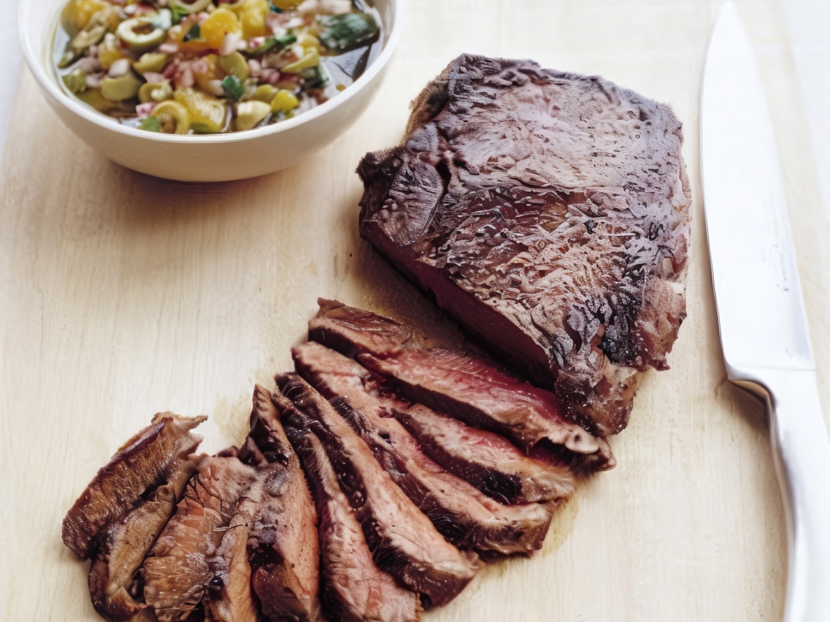 Beef in Orange-Olive Sauce