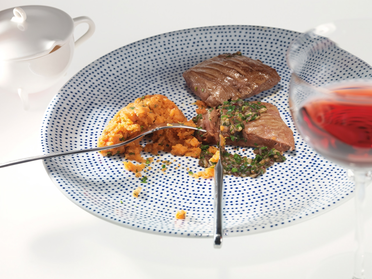 Beef Liver with Carrot and Cilantro Purée