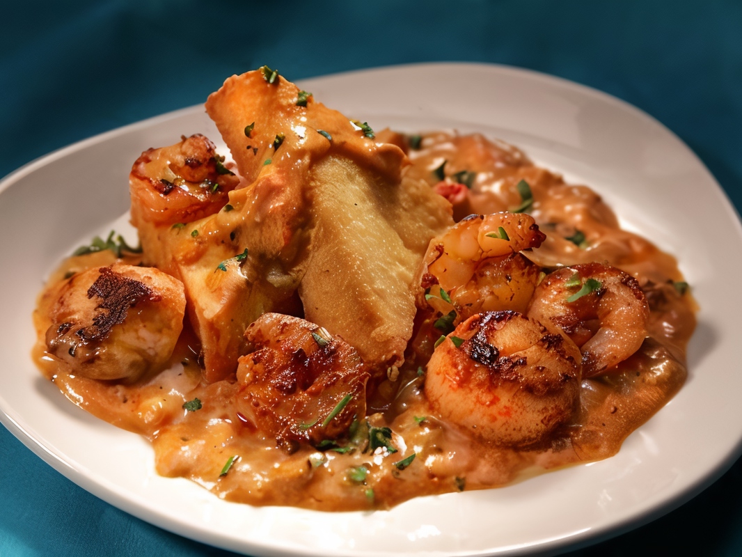 Scallops in Champagne Sauce with Mushrooms
