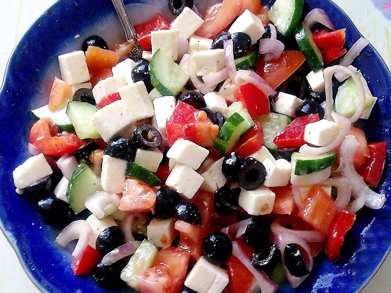 Greek Salad with Cream Cheese