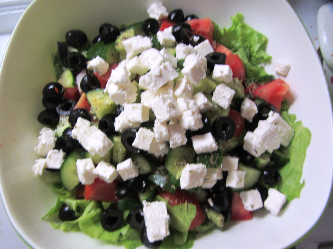 Greek Salad with Spinach