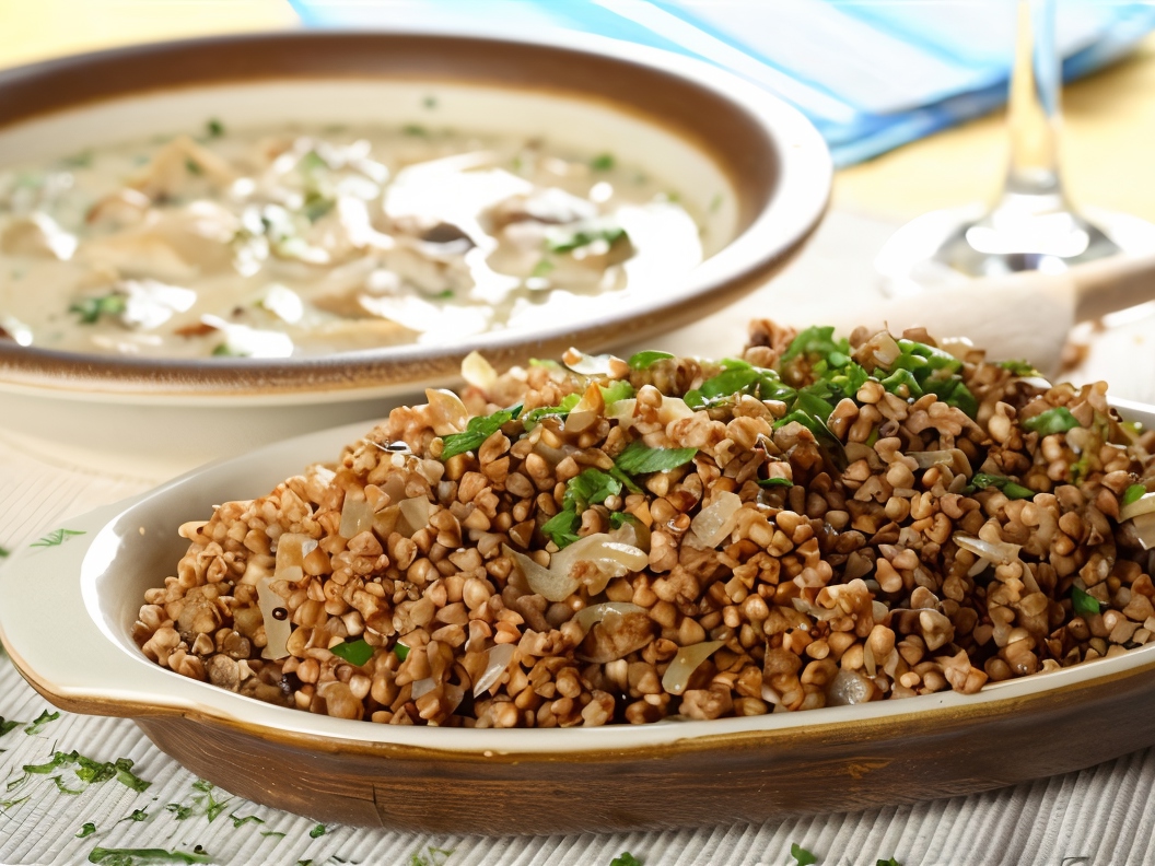 Buckwheat Porridge with Bacon and Onion