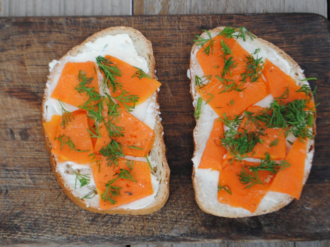 Toasted Bread with Roasted Pumpkin
