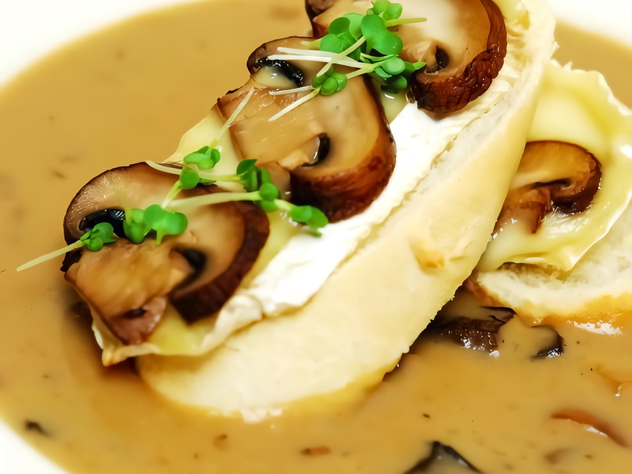 Mushroom Cream Soup with Wine
