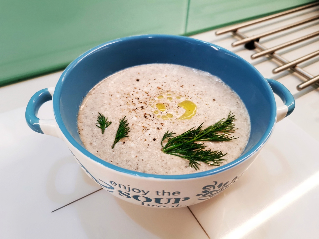 Mushroom Cream Soup with Chicken Broth
