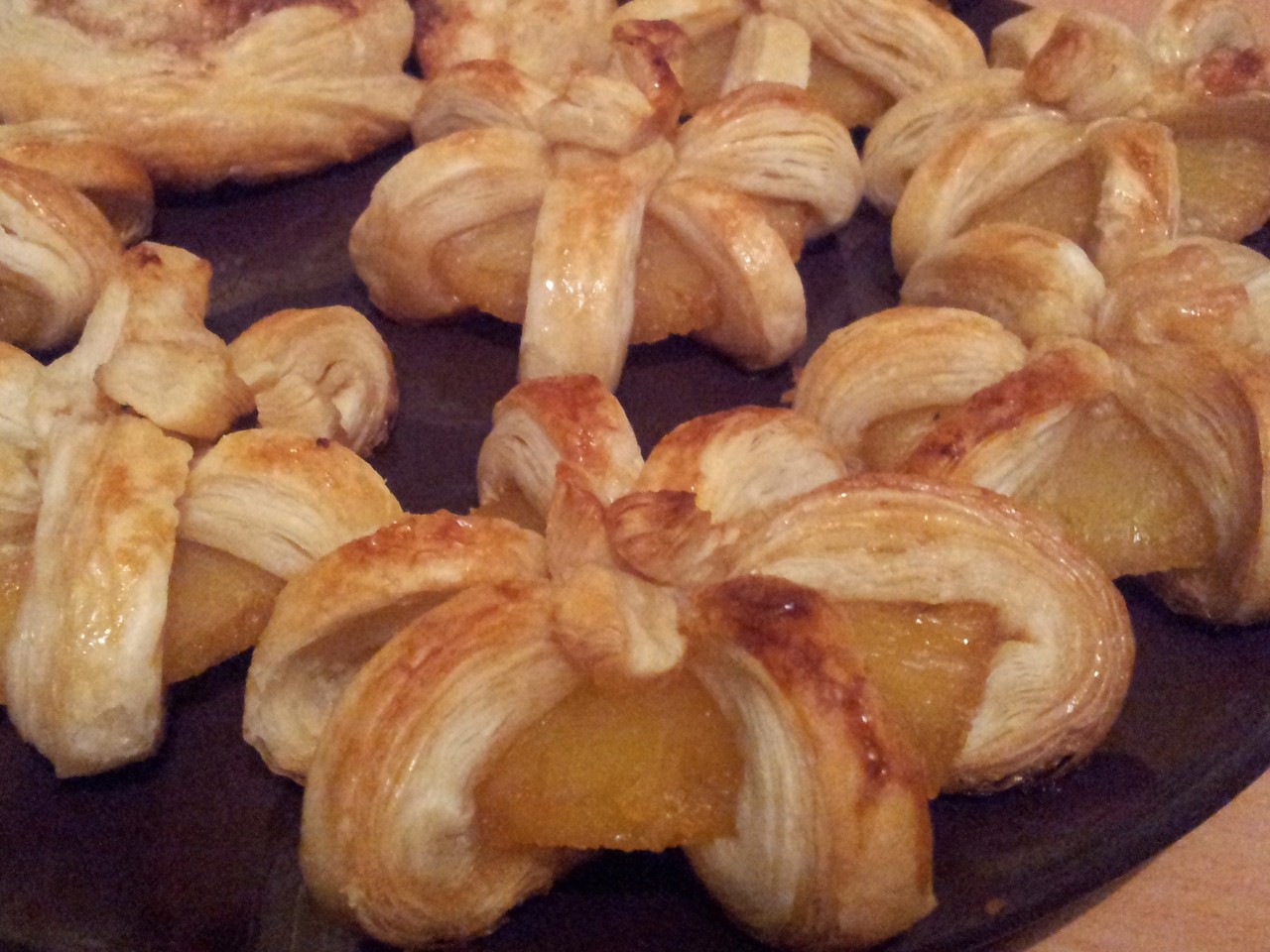 Pears and Pineapples in Syrup, Baked in Puff Pastry