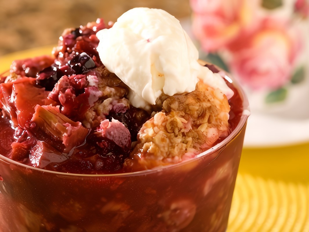 Pear and Cranberry Crumble
