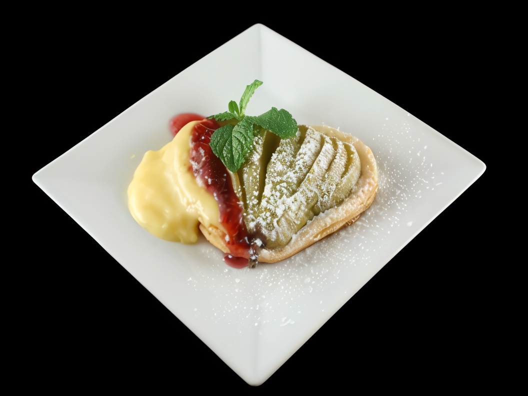 Pears in Campari with Raspberry Sauce and Mascarpone Cream