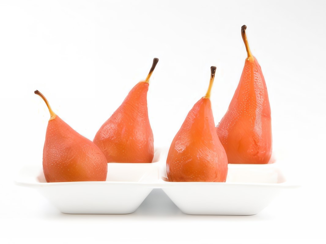 Pears in Rosé Champagne