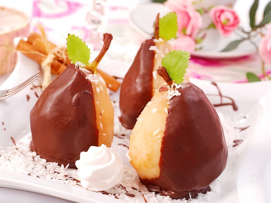 Pears in Chocolate