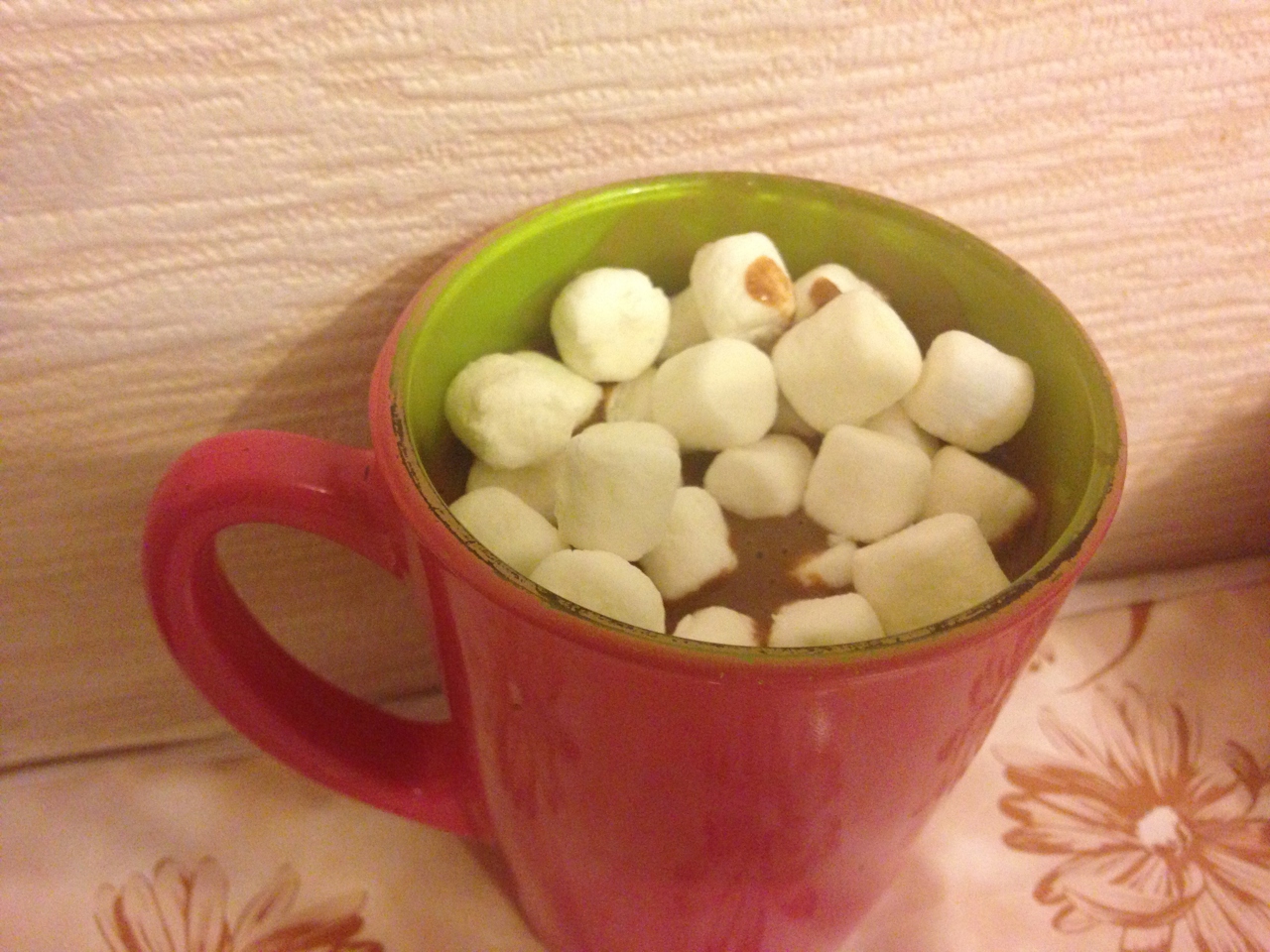 Thick Hot Chocolate with Whipped Cream and Marshmallows