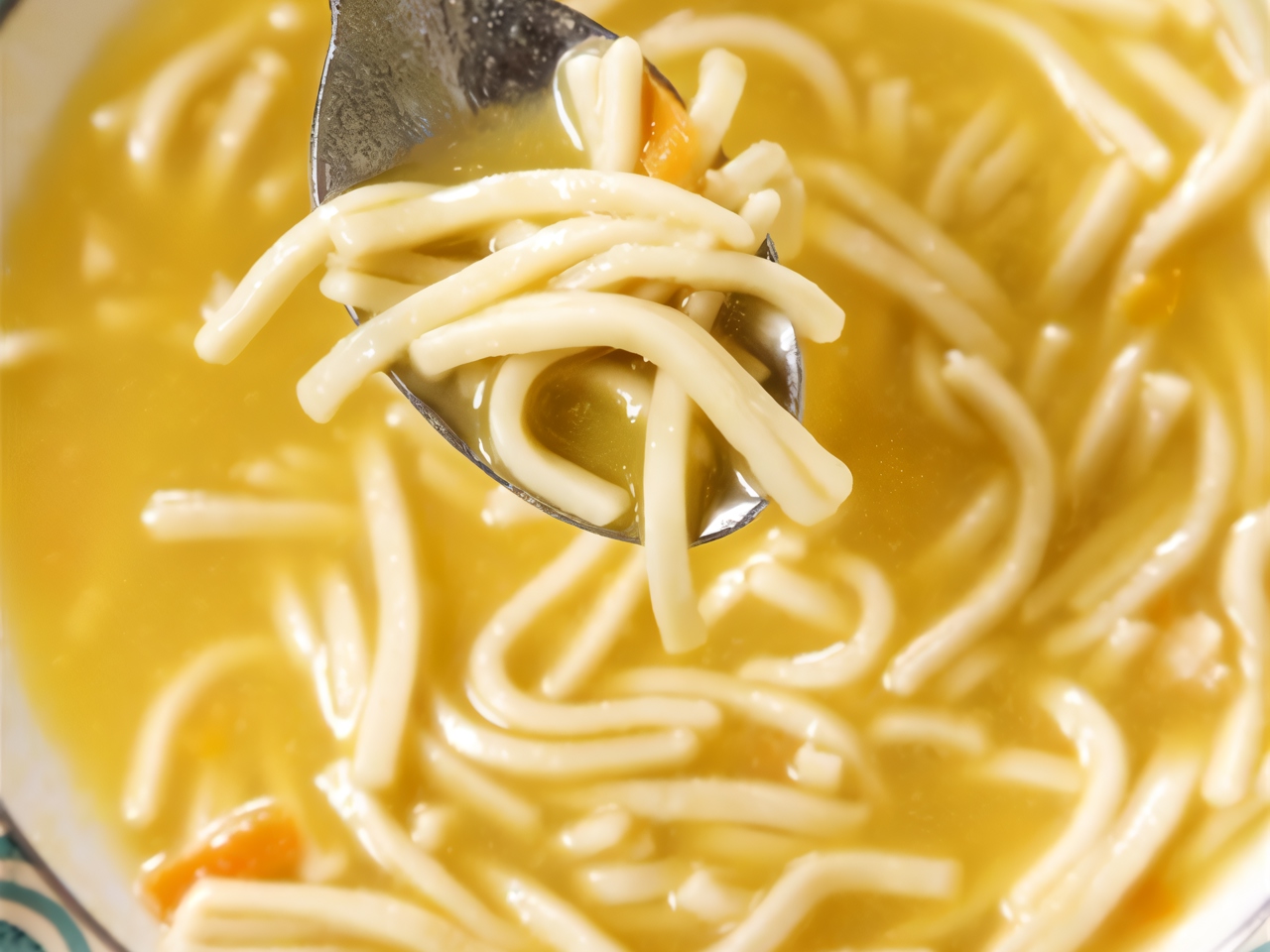 Thick Chicken Broth with Noodles