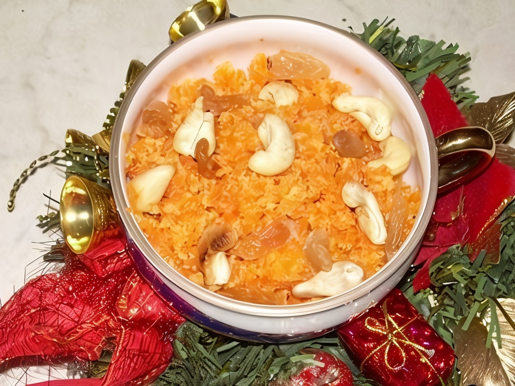Carrot Halwa with Cashews (Gajjar Halwa)