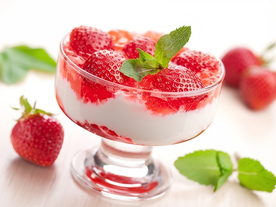 Cold Berry Dessert with Buttermilk and Honey