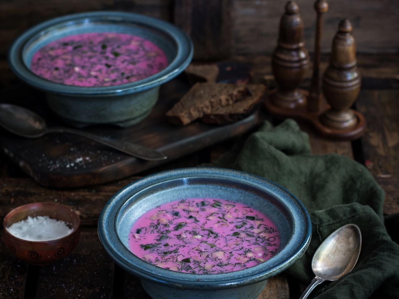 Cold Summer Beetroot Soup with Kefir (Diet Version)