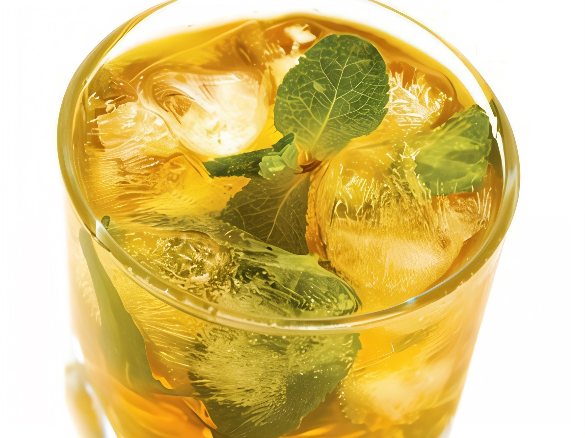 Cold Mint Green Tea with Sake