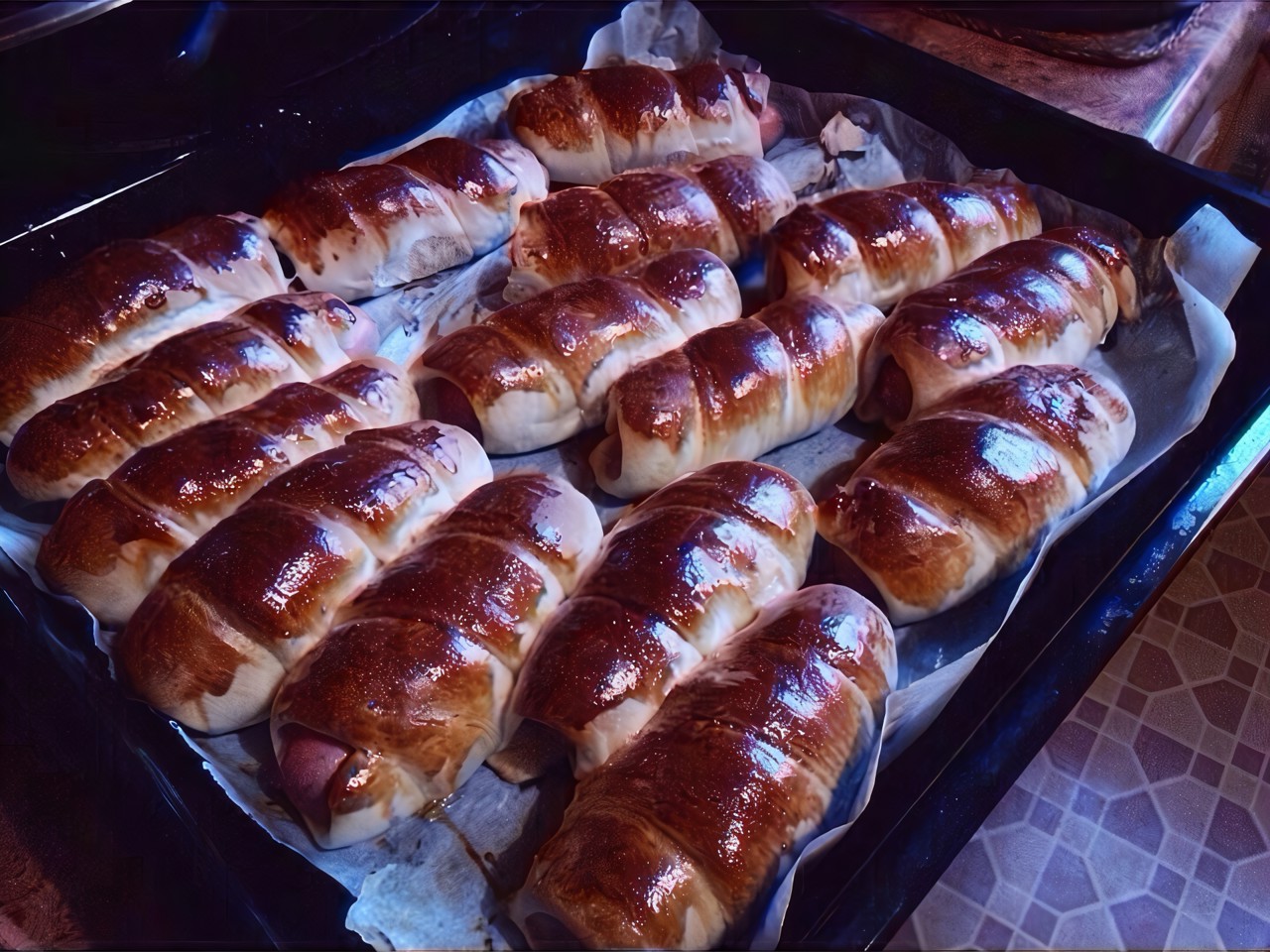 Spiral Dough Hot Dogs