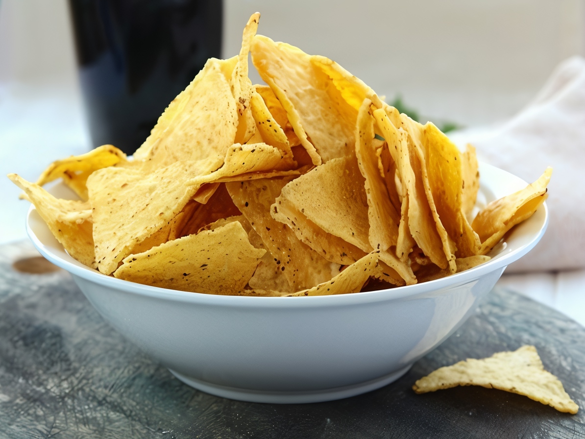 Crispy Chips with Olive Oil and Coarse Salt