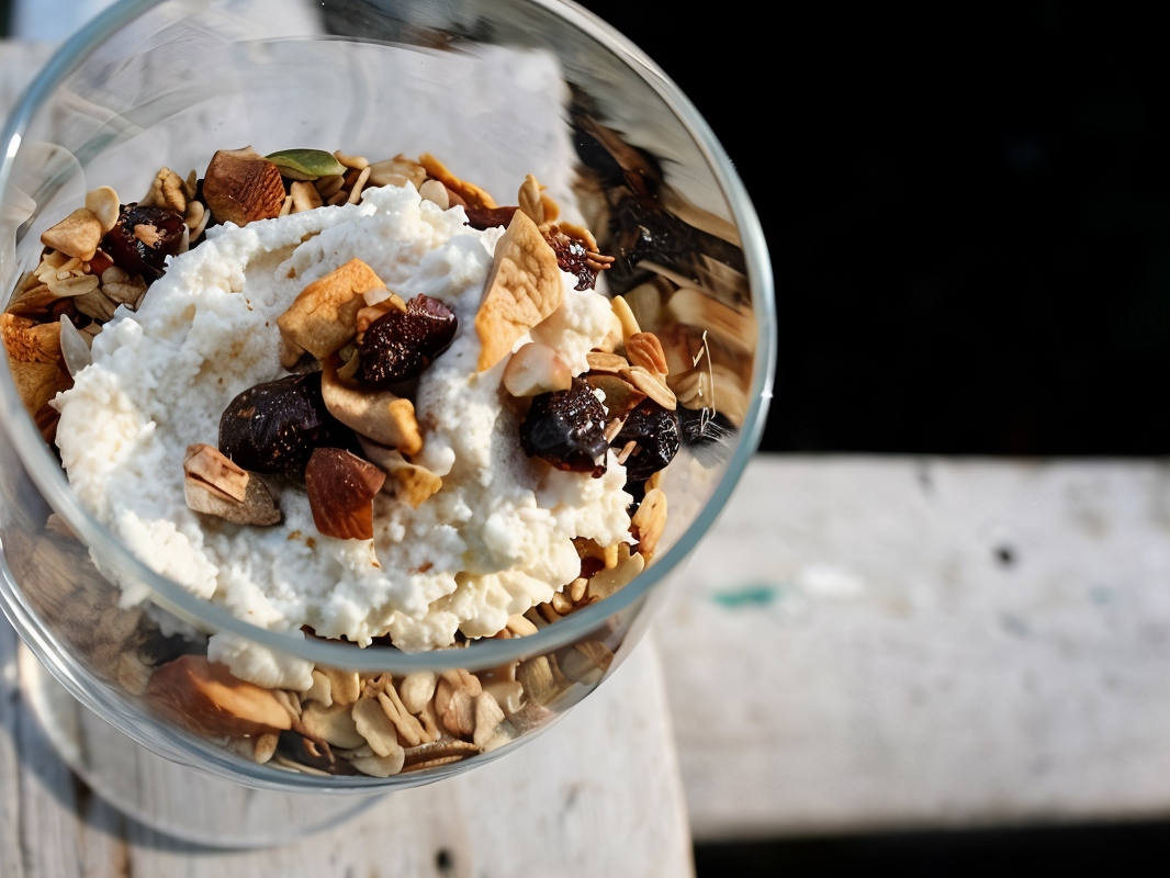 Crispy Granola with Cashew Cream