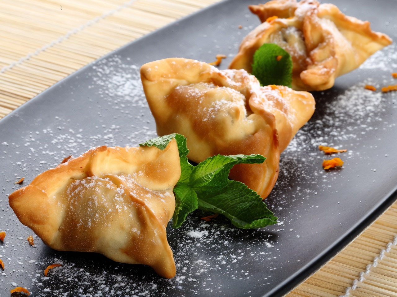 Crispy Pastry Pockets with Banana and Date Filling