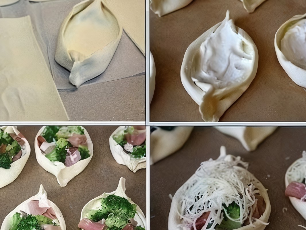 Crispy Mini Pizzas with Bacon and Broccoli