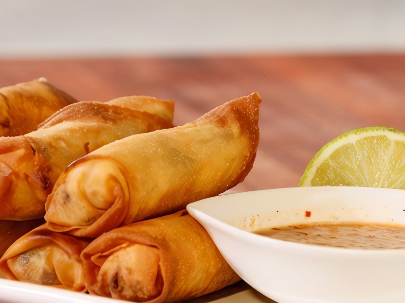 Crispy Shrimp Cigars with Coconut Sauce