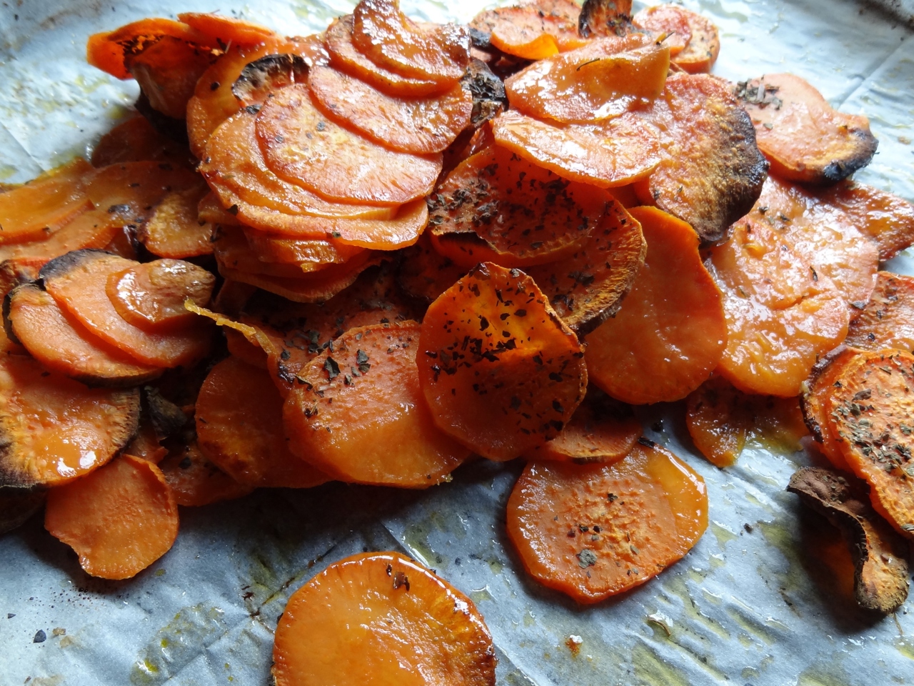 Crispy Sweet Potatoes with Basil