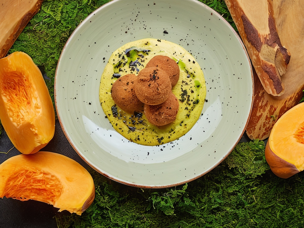 Crispy Arancini Balls with Curry Sauce
