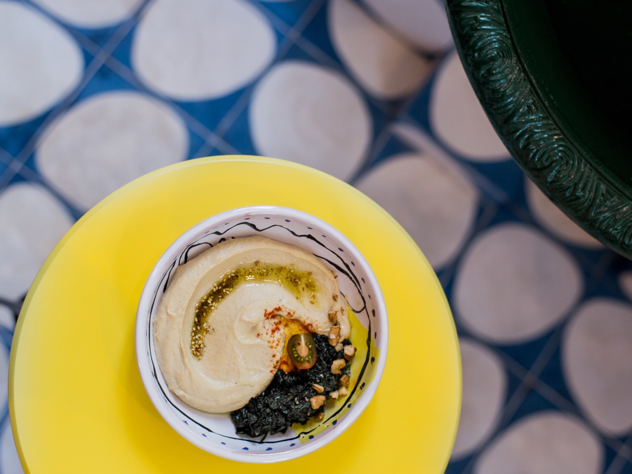 Spinach and Cherry Hummus
