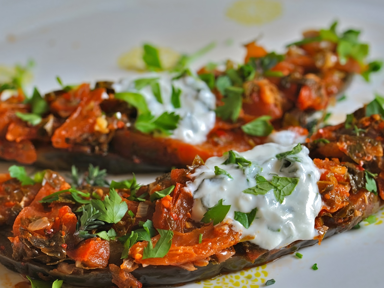 Imam Bayildi with Walnuts