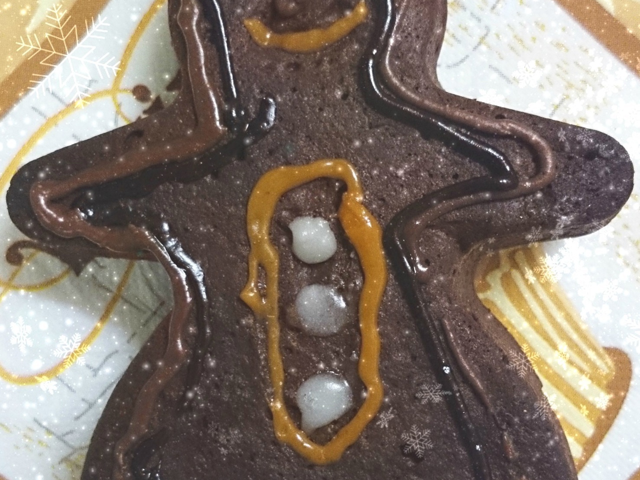 Ginger-Chocolate Biscuit Snowmen