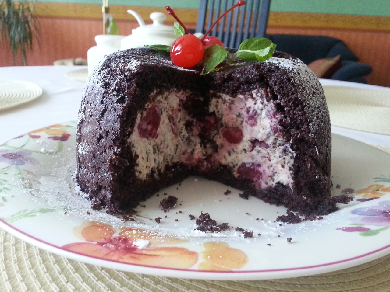 Italian Chocolate Dessert or Dome Cake (Zuccotto)