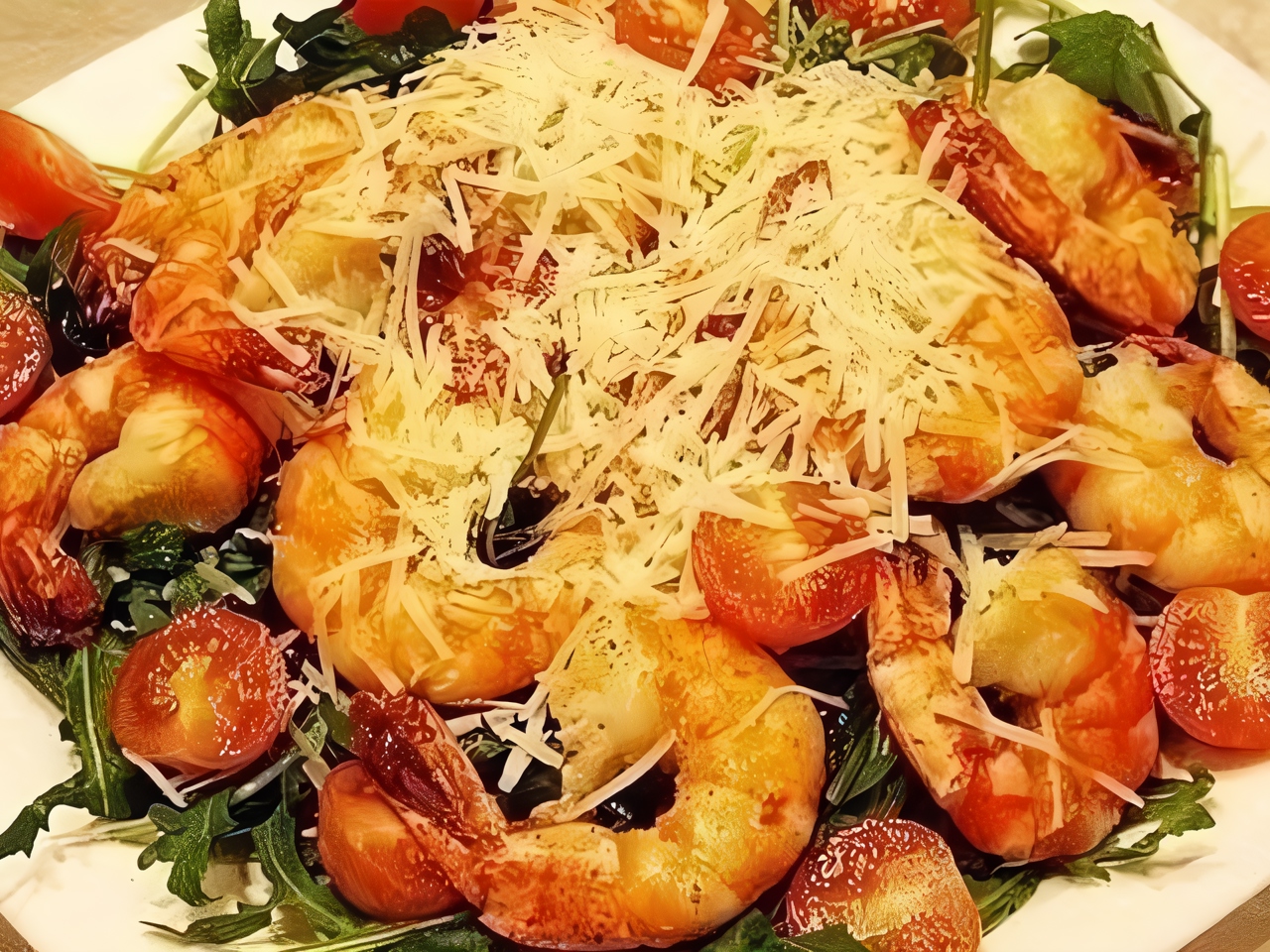 Italian Green Salad with Shrimp