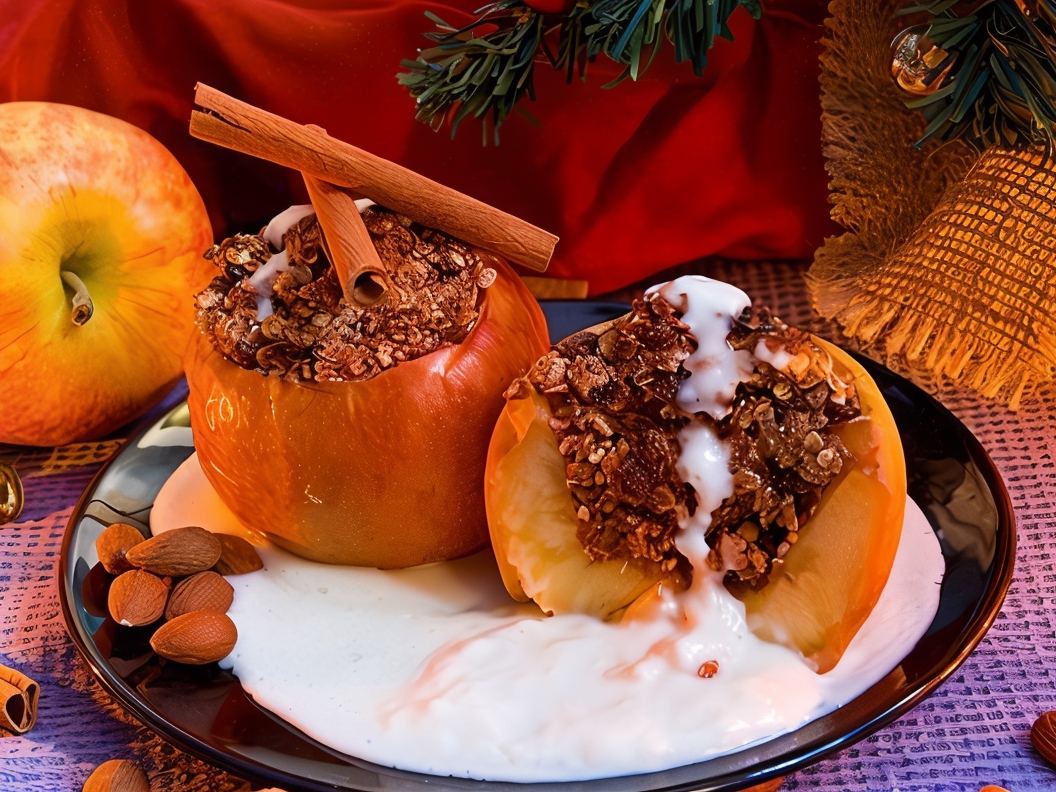 Apples Stuffed with Rice and Nuts