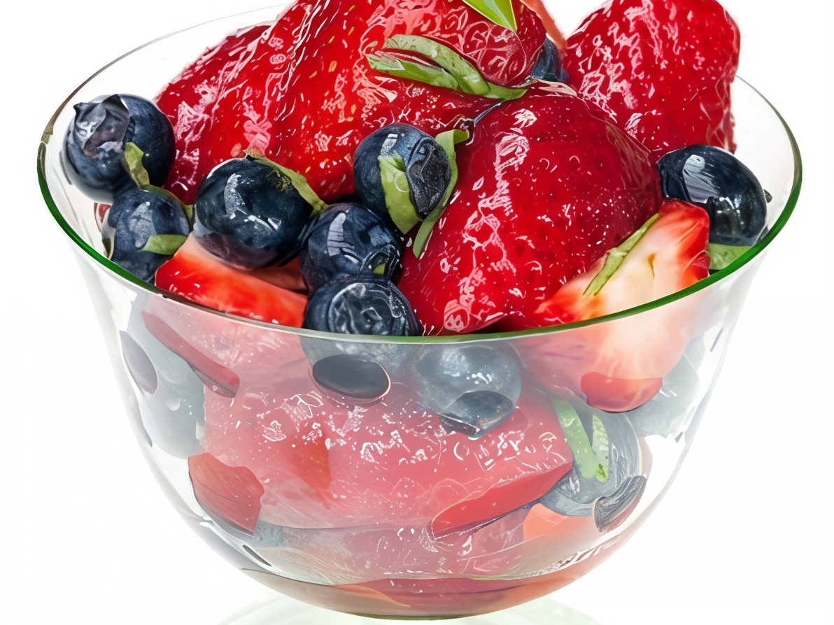 Berry Salad with Orange Liqueur and Mint