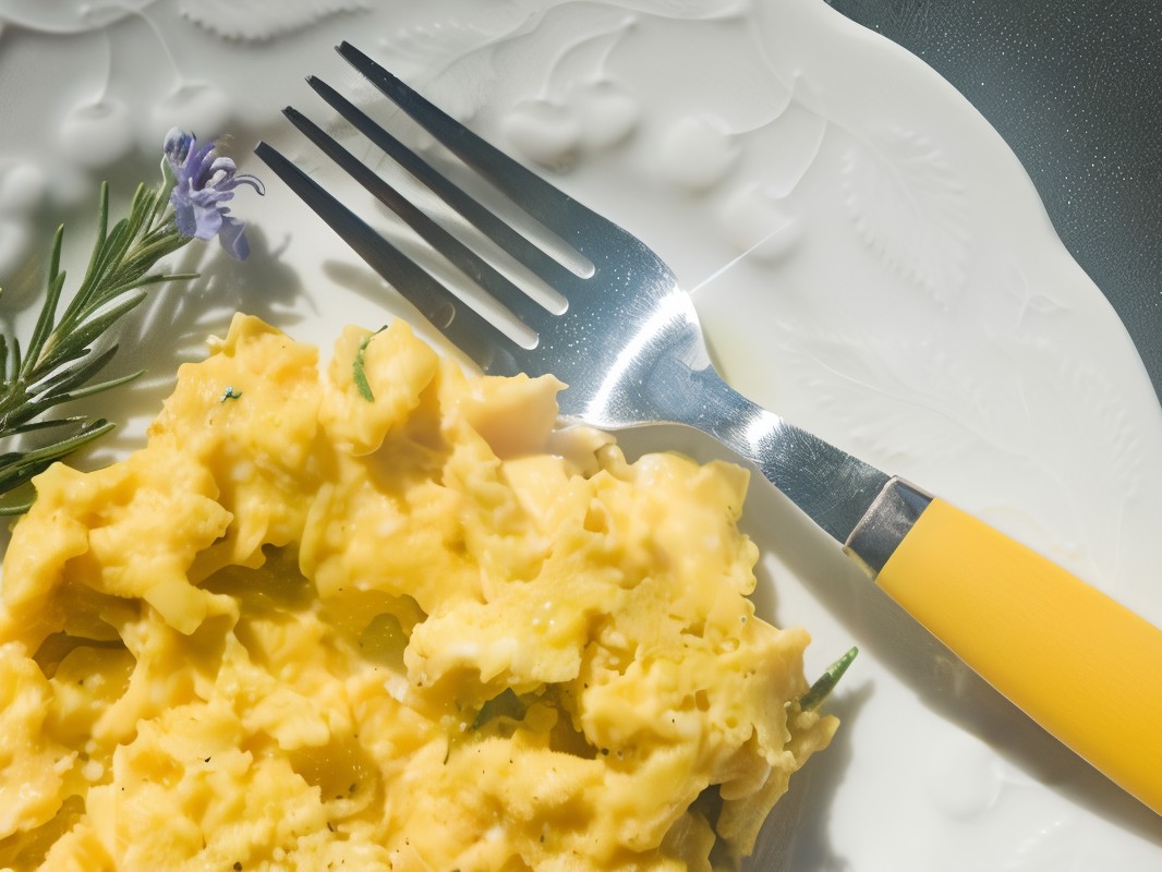 Scrambled Eggs with Gorgonzola Cheese