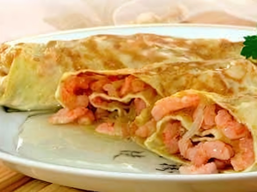 Egg Pancakes with Shrimp