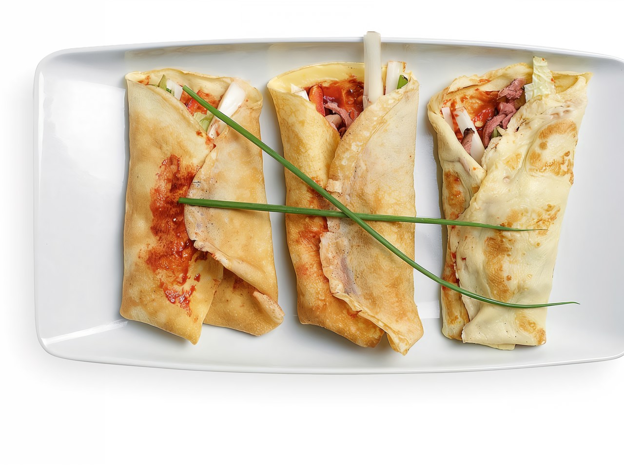 Egg Crepes with Duck and Hoisin Sauce