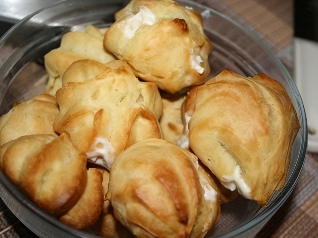 Eclairs with Cottage Cheese-Yogurt Cream