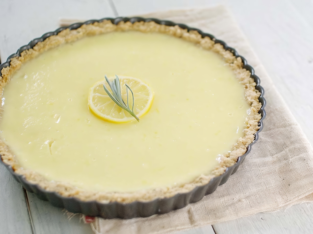Yogurt Lemon Tart with Rosemary