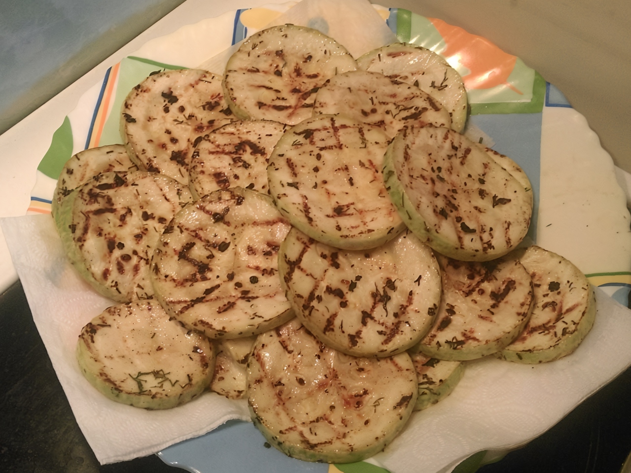 Кабачки в маринаде, жареные на сковороде-гриль