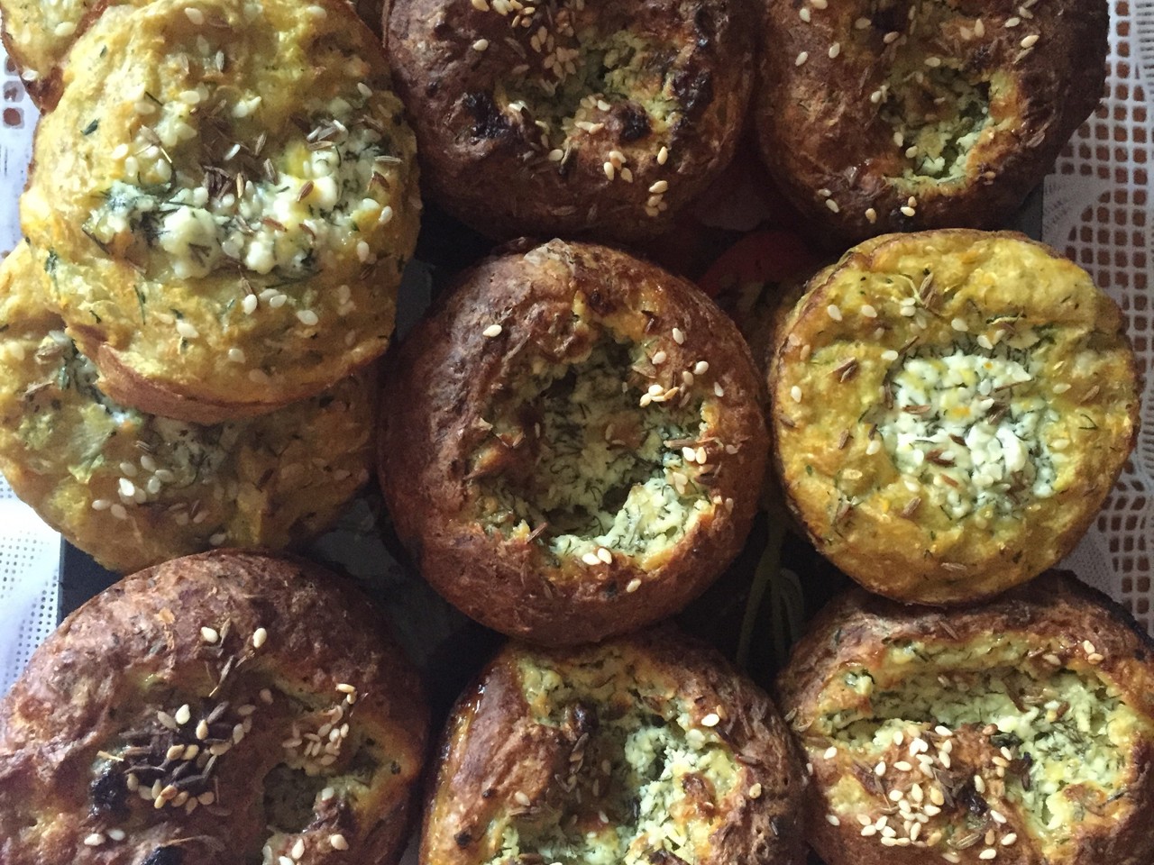 Zucchini Muffins with Cottage Cheese Filling