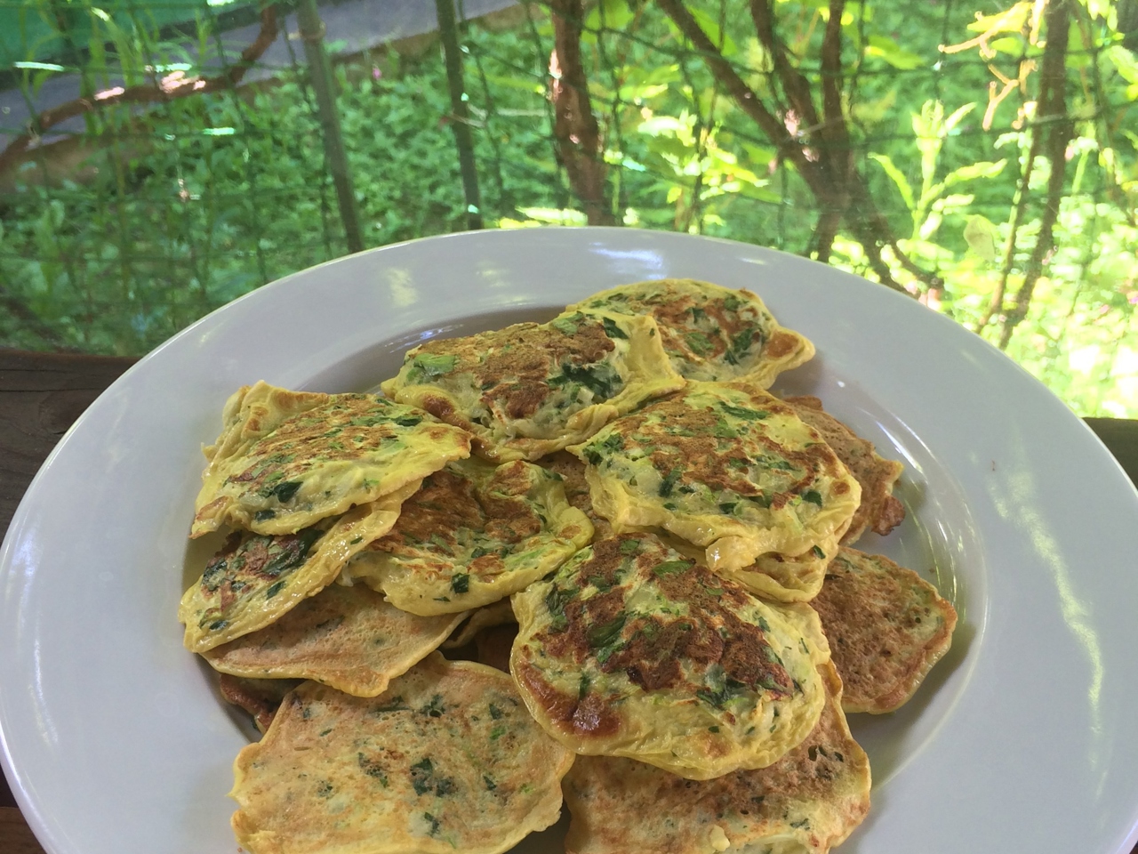 Zucchini Fritters with Spinach