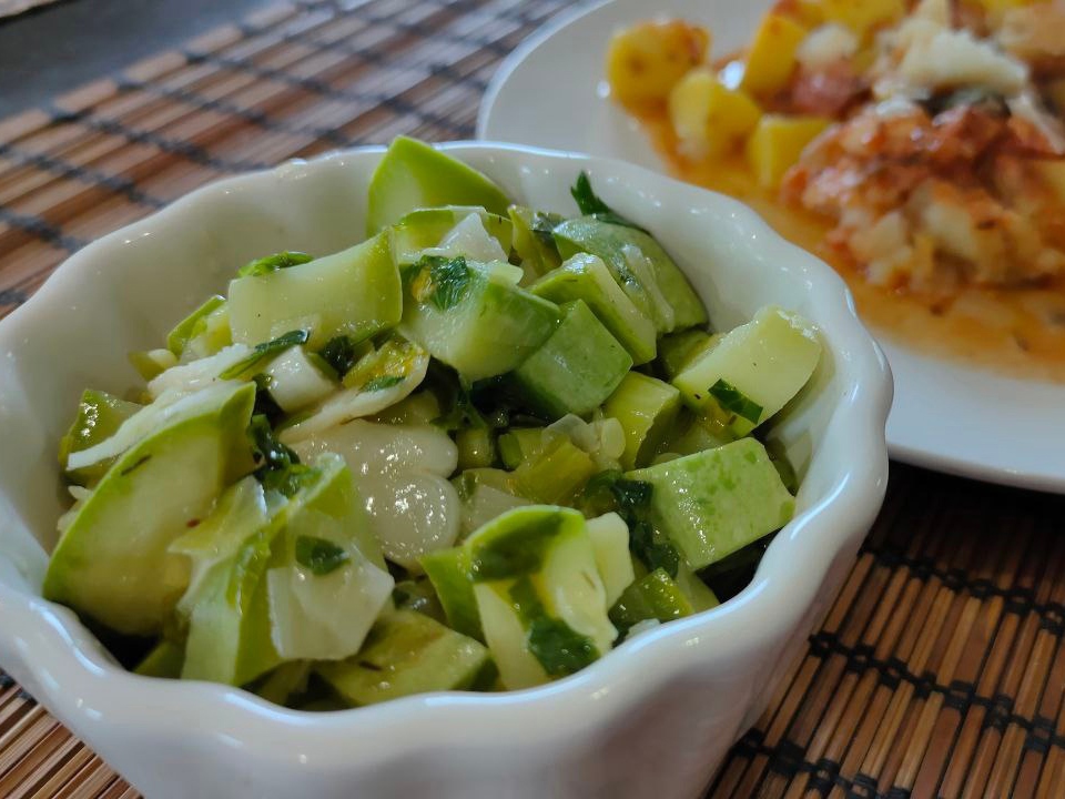 Zucchini with Herbs and Young Garlic