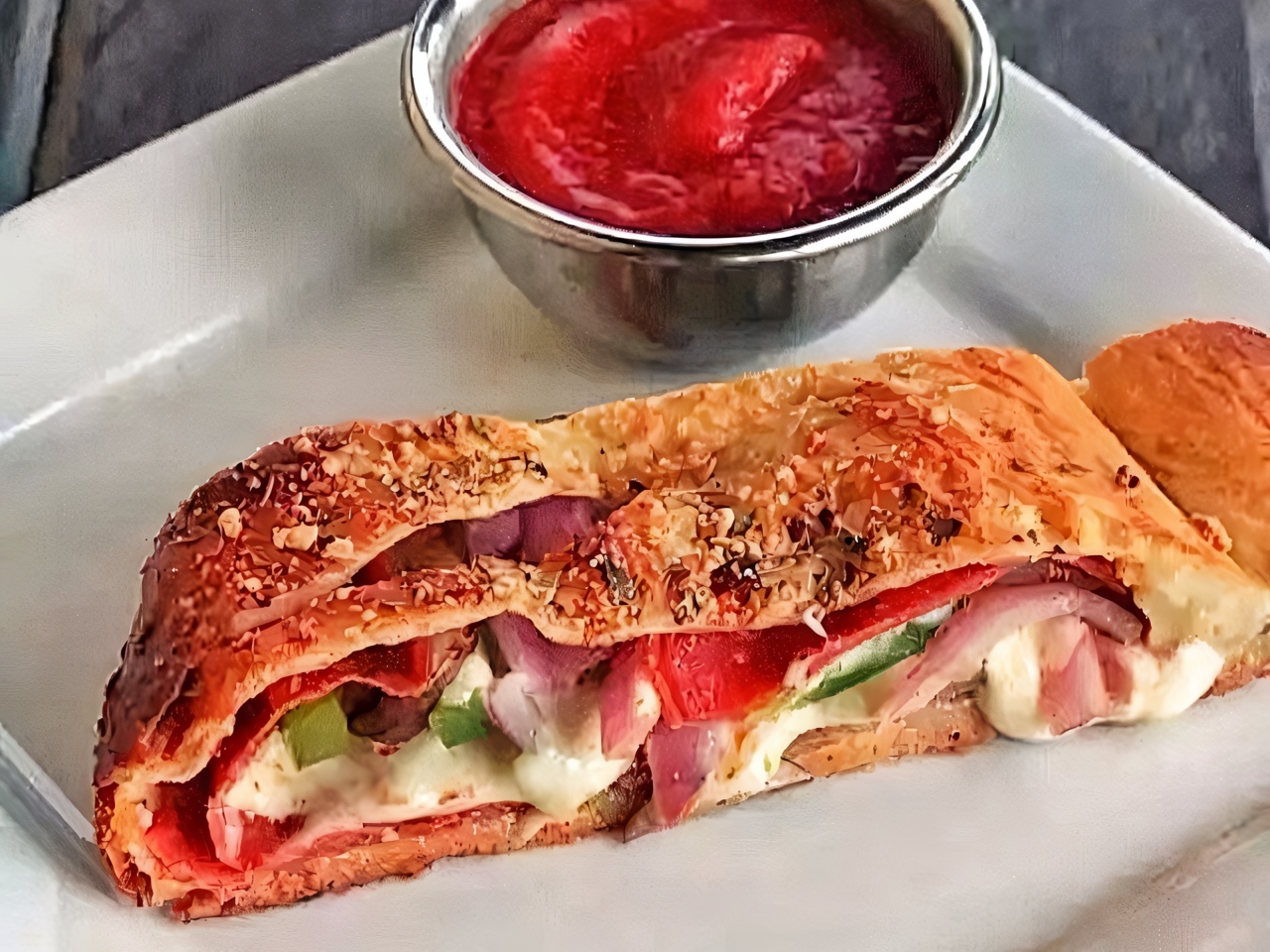 Calzone with Marinara Sauce