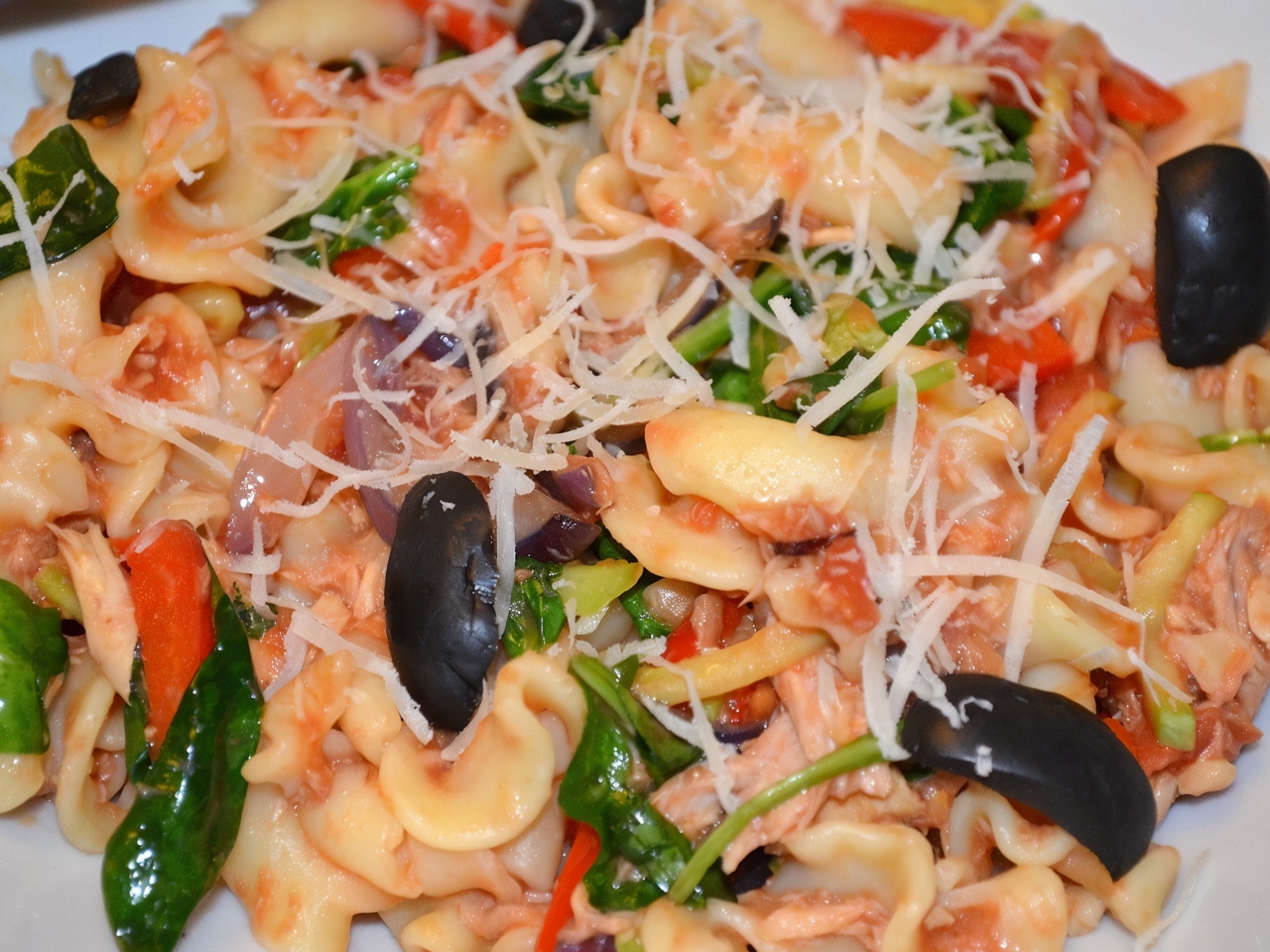Campanelle with Tuna, Vegetables, and Spinach