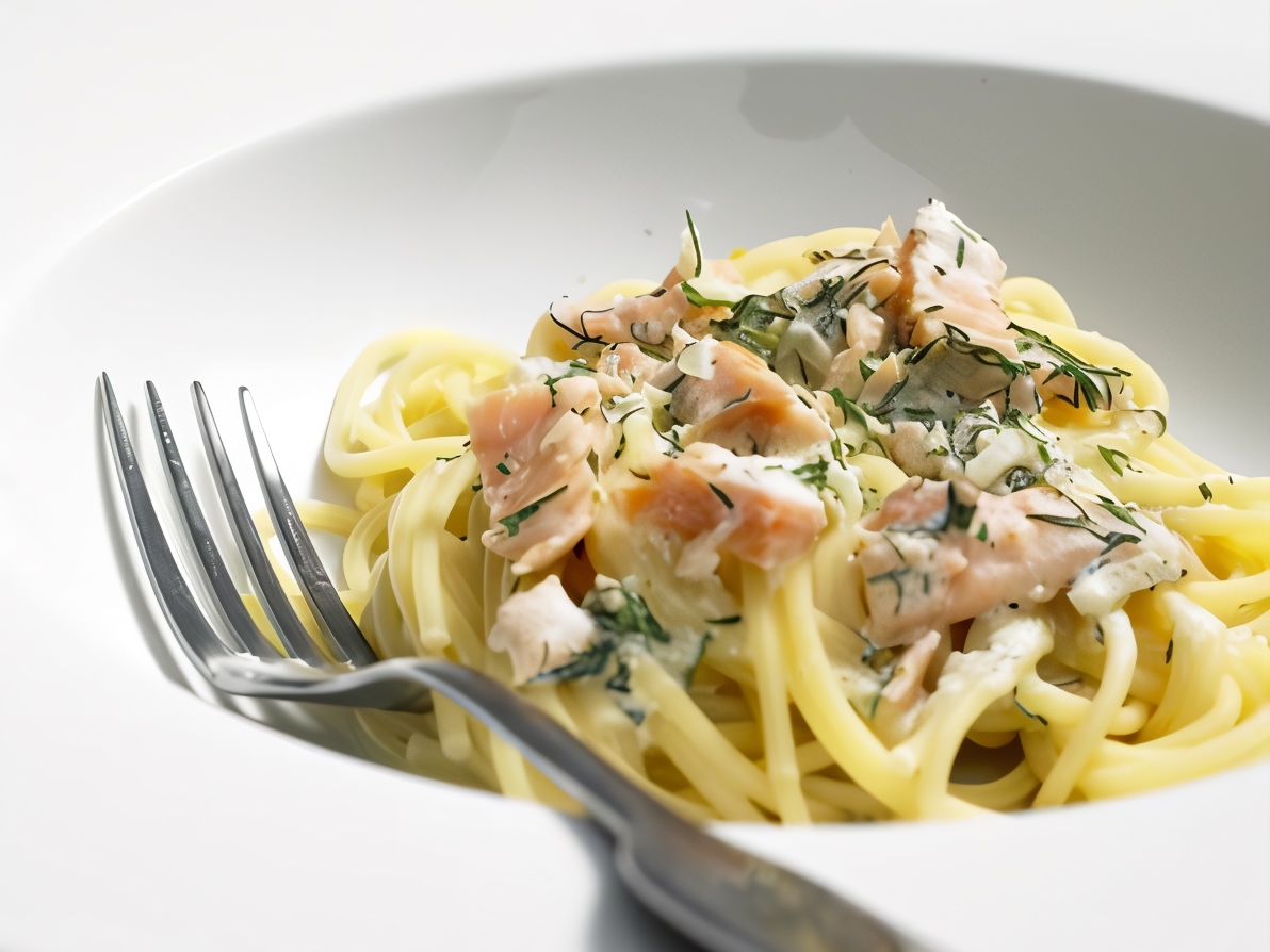 Capellini with Salmon, Vodka, Lemon, and Dill
