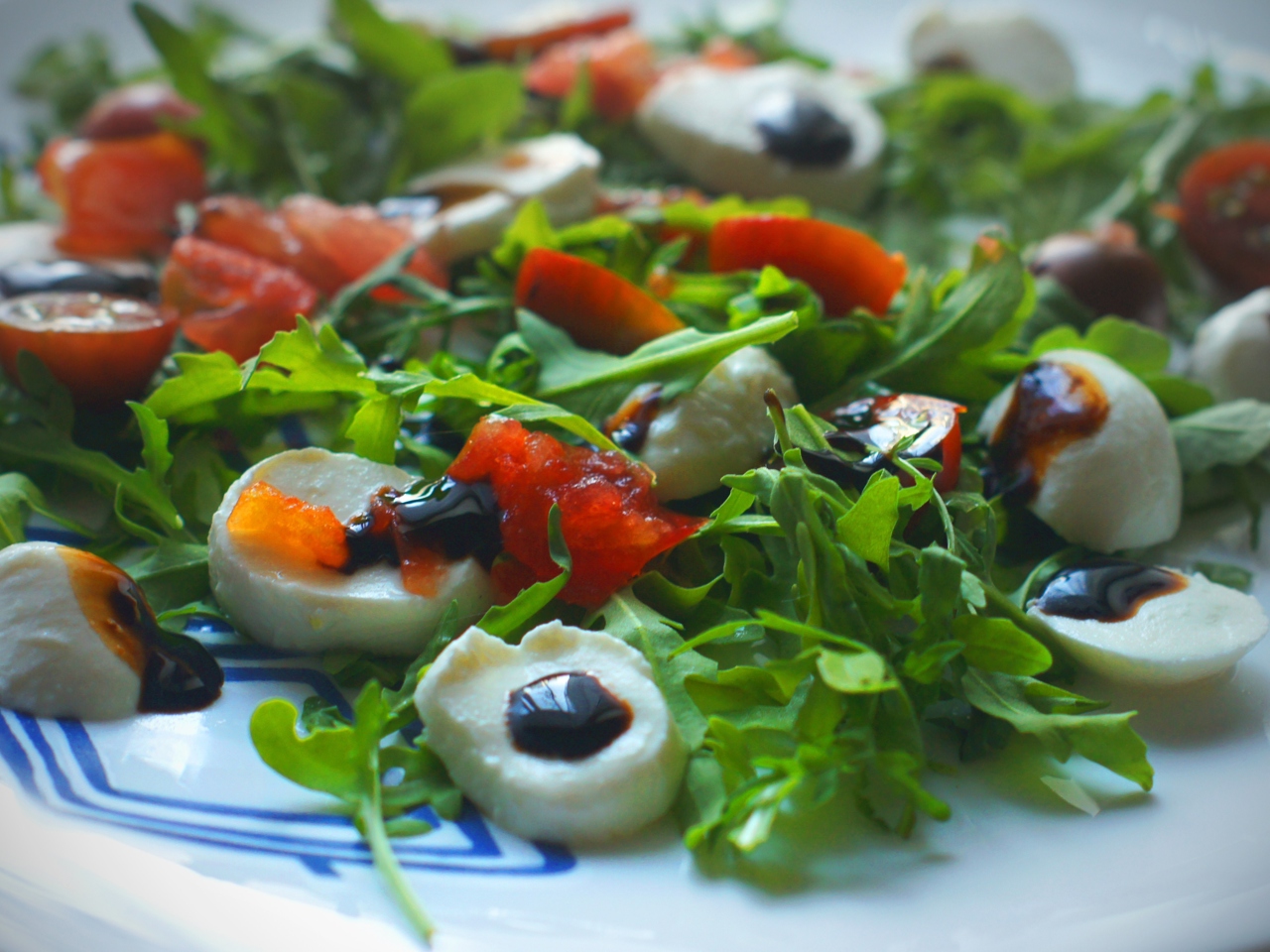 Caprese with Arugula and Sun-Dried Tomatoes
