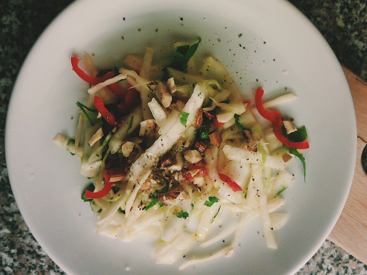 Cabbage Salad with Peppers and Ginger